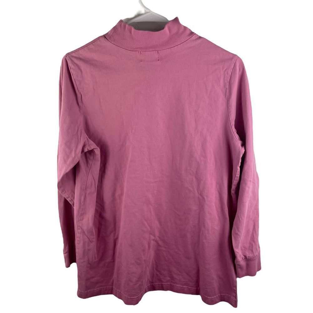 Vintage Only Necessities Pink 100% Cotton Mock Neck Long Sleeve Shirt Size M - Picture 2 of 9